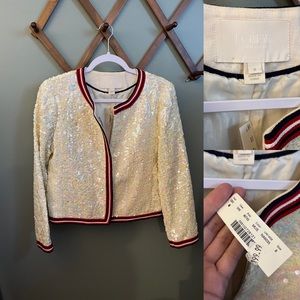 J.Crew Collection NWT size 8 sequin bomber jacket